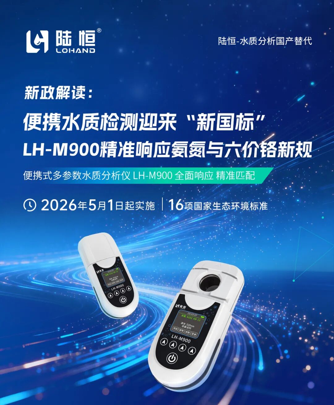 新政解读 | 水质检测迎来“新国标”，LH-M900精准响应氨氮与六价铬新规(图1)
